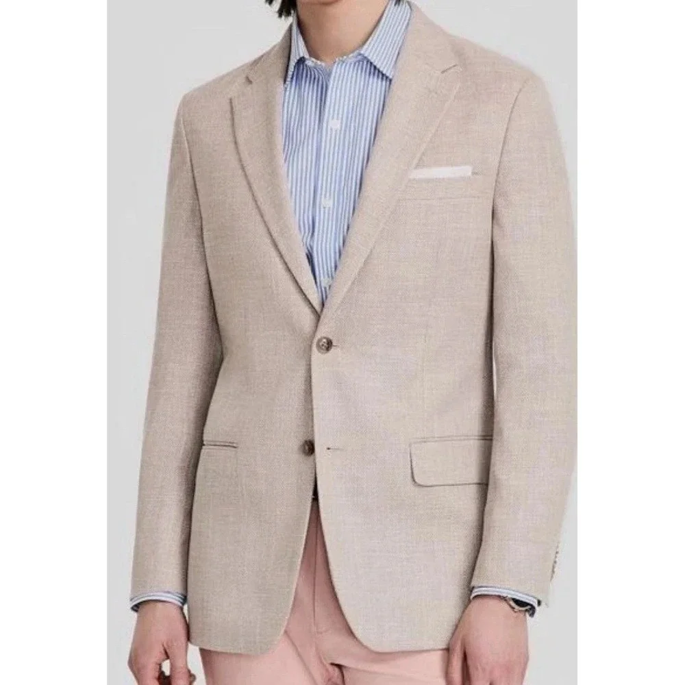 Tommy Hilfiger Mens Modern fit Sport Coat Blazer 36S Beige Solid Stretch‎
